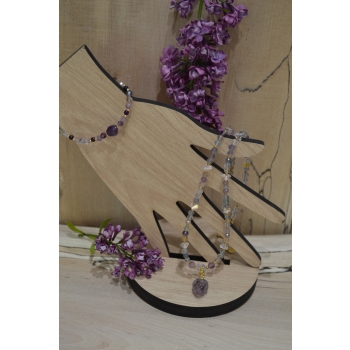 Bransoletka z Ametystu i Fluorytu .